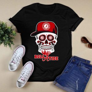 Alabama Crimson Tide Skull Roll Tide T Shirt