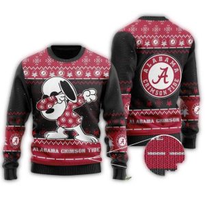 Alabama Crimson Tide Snoopy Dabbing Christmas Ugly Sweater