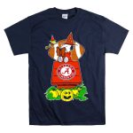 Alabama Crimson Tide Snoopy Halloween Scene With Football And Pumpkins T Shirt