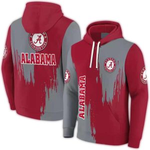 Alabama Crimson Tide Splatter Effect All-Over Print Hoodie