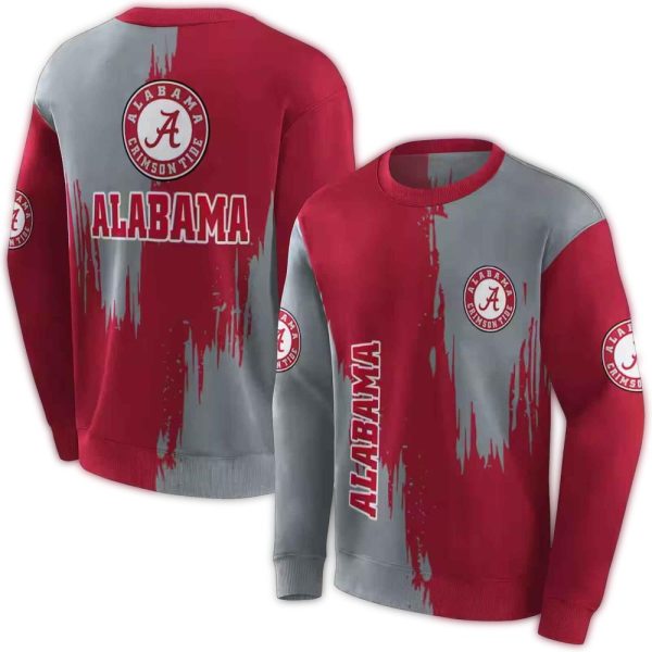 Alabama Crimson Tide Splatter Effect AOP Sweatshirt 1