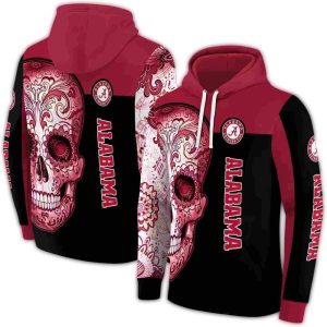 Alabama Crimson Tide Sugar Skull All-Over Print Hoodie