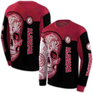 Alabama Crimson Tide Sugar Skull All-over Print Sweatshirt