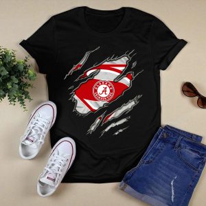 Alabama Crimson Tide Superman Logo Emblem With A Symbol And Red T Shirt
