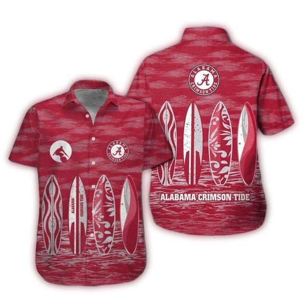 Alabama Crimson Tide Surf Beach Summer Hawaiian Shirt 1