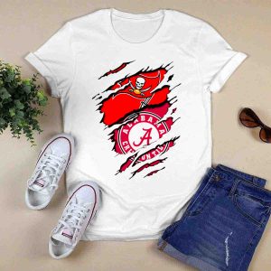 Alabama Crimson Tide Tampa Bay Buccaneers Ripped Flag Fusion T-Shirt
