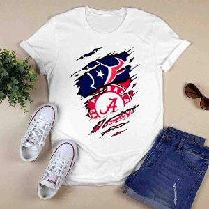 Alabama Crimson Tide Texans Football Torn T-Shirt
