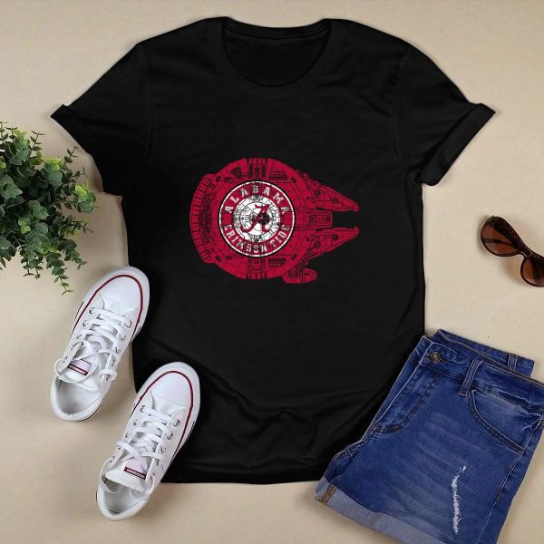 Alabama Crimson Tide The Millennium Falcon Star Wars t shirt Style 1 Black 1