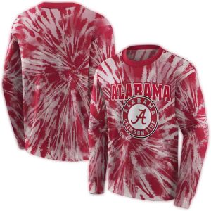 Alabama Crimson Tide Tie Dye Pattern All-over Print Sweatshirt