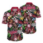 Alabama Crimson Tide Tiki Floral Hawaiian Shirt