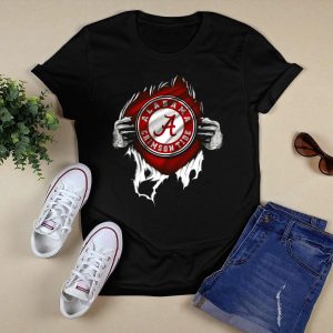 Alabama Crimson Tide Torn Logo With Hands T Shirt