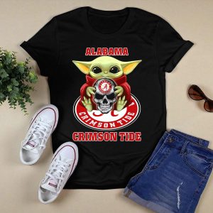 Alabama Crimson Tide Yd1404 Baby Alien Holding Skull T Shirt