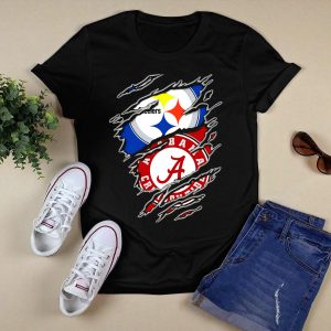 Alabama Crimson Tide And Pittsburgh Steelers Crossover T Shirt