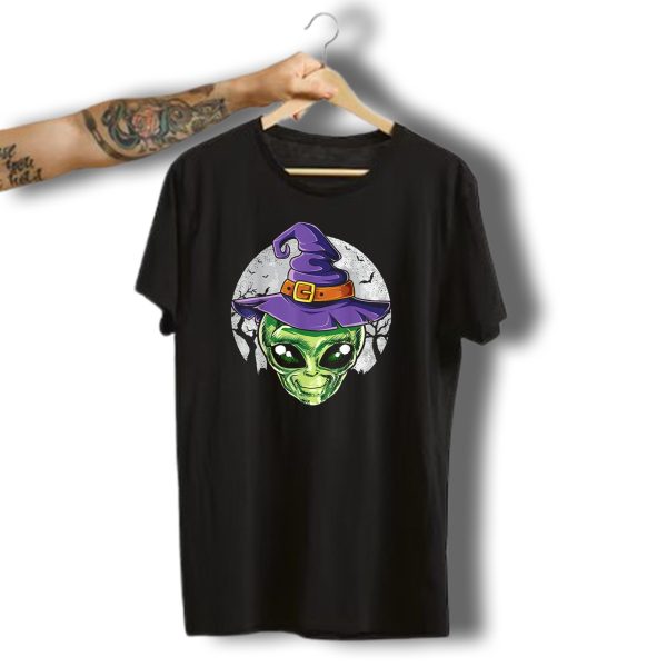 Alien Witch Hat Halloween Kids Girls Women Ufo Moon T Shirt 1 t shirt 1