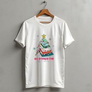 All Booked For Christmas Tree With Books And Lights T Shirt