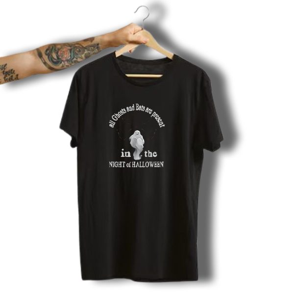 All Ghosts And Bats Are Present In The Night Of Halloween T Shirt t shirt 1