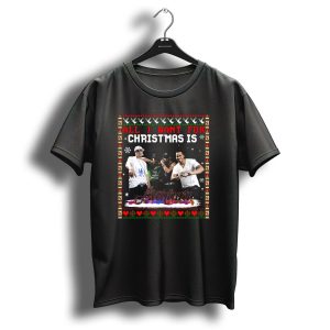 All I Want For Christmas Is Aventura Celebration With Snowflakes And Festive Border T Shirt