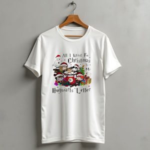 All I Want For Christmas Is My Hogwarts Letter Platform 9Â¾ With Owl Santa Hats And Gifts T Shirt