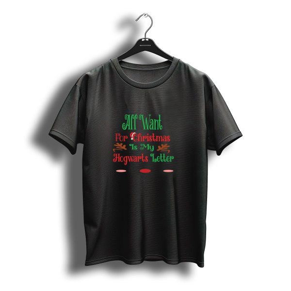 All I Want For Christmas Is My Hogwarts Letter Santa Hat Reindeer Antlers T Shirt t shirt 1