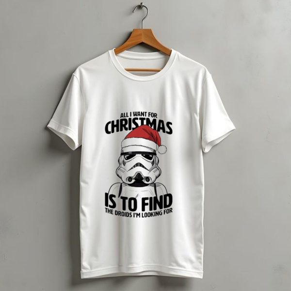 All I Want For Christmas Is To Find The Droids IM Looking For Stormtrooper Santa Hat T Shirt 1 t shirt 1