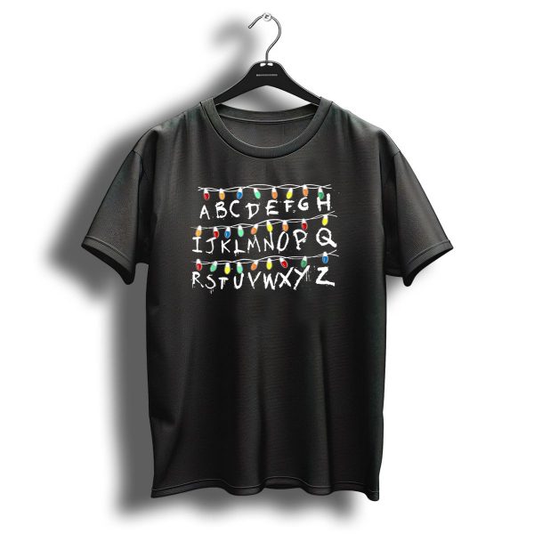 Alphabet Christmas Strange Xmas Abc Lights Holiday String T Shirt 1 t shirt 1