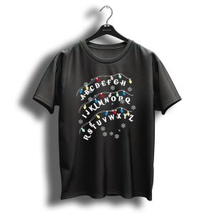 Alphabet Wall Christmas Lights Snowflakes Merry T Shirt