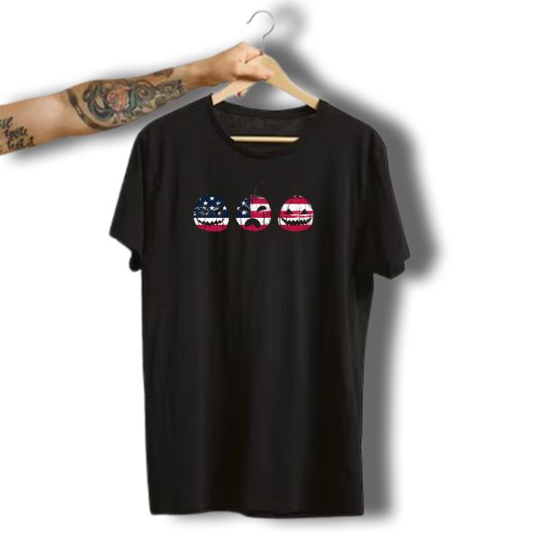 America Pumpkin Halloween October Usa Flag Jack O Lanterns T Shirt t shirt 1
