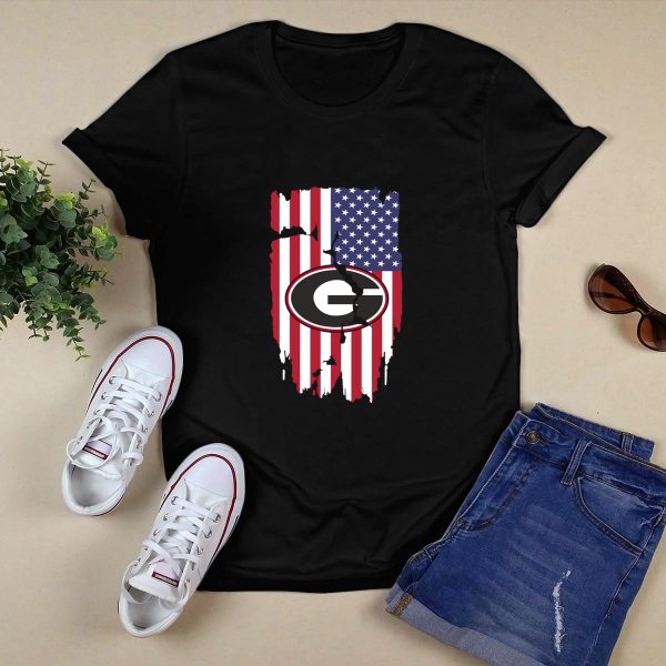 American Flag Georgia Bulldogs shirt 4th of July 1