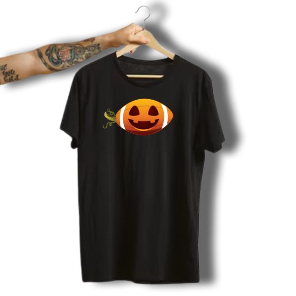 American Football Halloween Pumpkin Face Oval Ball T Shirt t shirt 1