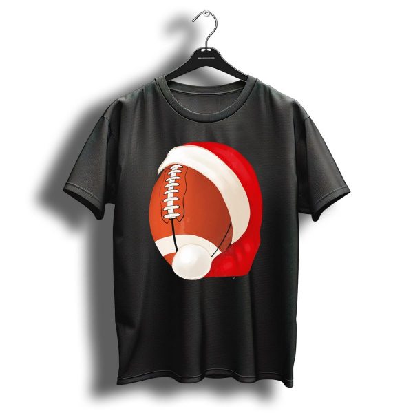 American Football Santa Hat Christmas T Shirt 1 t shirt 1