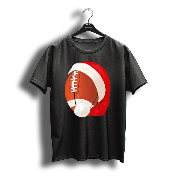 American Football Santa Hat Christmas T Shirt t shirt 1
