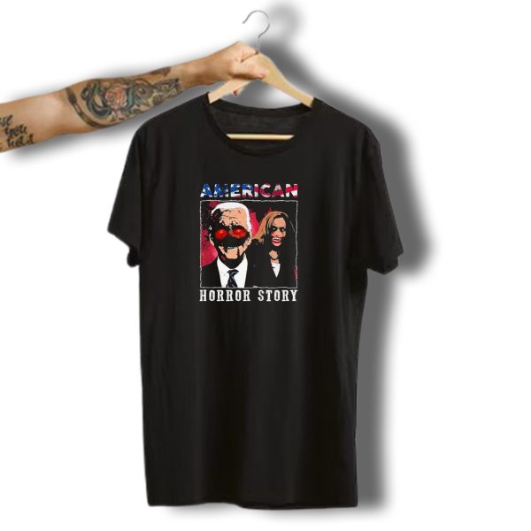 American Horror Story Joe Biden Kamala Harris Halloween Red Eyes T Shirt t shirt 1