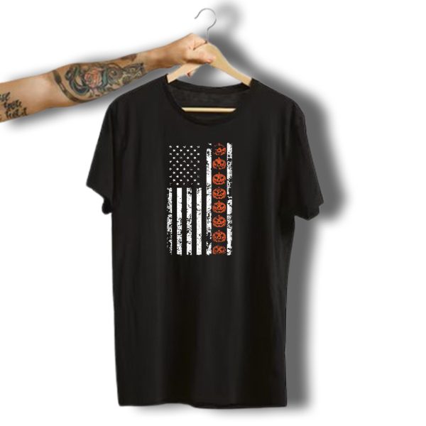 American Pumpkin Flag Halloween T Shirt t shirt 1