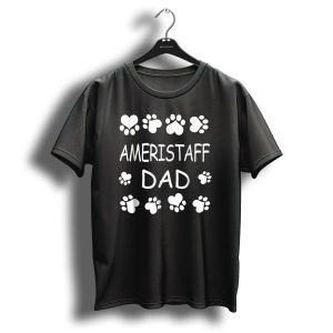 Ameristaff Dad Paw Print Heart Dog Lover Christmas Birthday T-Shirt