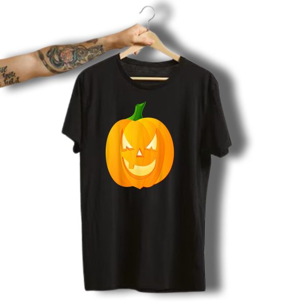 Angry Scary Halloween Jack O Lantern Grinning Pumpkin Face T Shirt t shirt 1