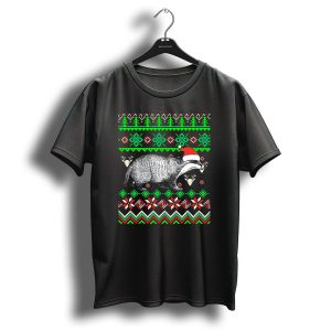 Animal Ugly Christmas Honey Badger Santa Hat T Shirt