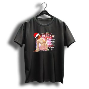 Aretha Franklin Merry Christmas To All Of You Santa Hat Snowflakes T Shirt