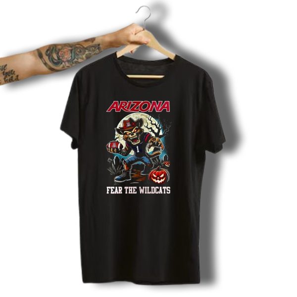 Arizona Wildcats Fear The Wildcats Halloween Football T Shirt t shirt 1