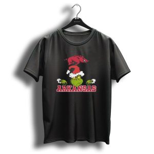 Arkansas Razorbacks Grinch Christmas Ncaa Football T-Shirt