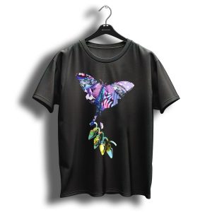 Artts Collage Christmas Butterfly Purplz With Colorful Patterns And Lights T Shirt
