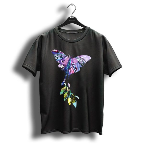 Artts Collage Christmas Butterfly Purplz With Colorful Patterns And Lights T Shirt 1 t shirt 1