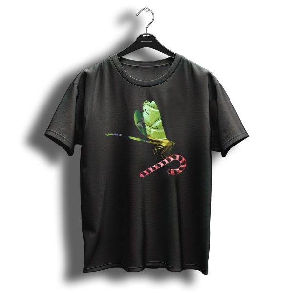 Artts Collage Christmas Dragonfly Candy Cane Greenz T Shirt 1 t shirt 1
