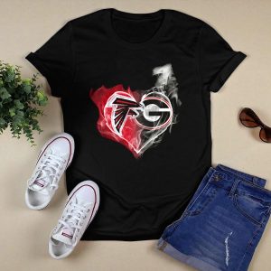 Atlanta Falcons Georgia Bulldogs Heart Smoke T Shirt
