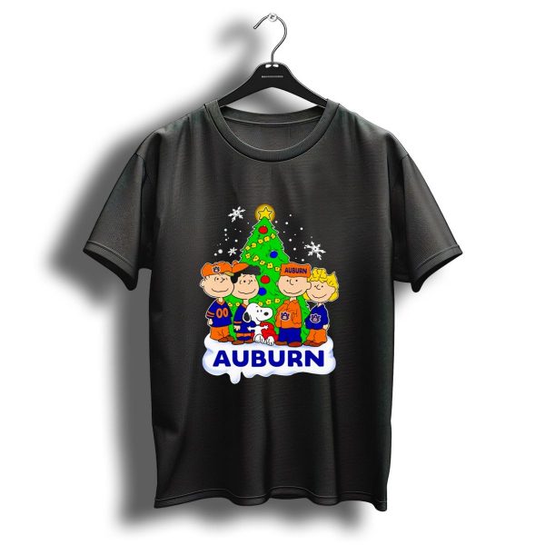 Auburn Tigers Peanuts Characters Christmas Tree Snoopy Charlie Brown Woodstock T Shirt 1 t shirt 1