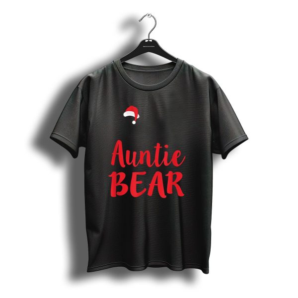 Auntie Bear Christmas Aunt Santa Hat Family T Shirt t shirt 1
