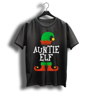 Auntie Elf Holiday Hat And Shoes Christmas T-Shirt