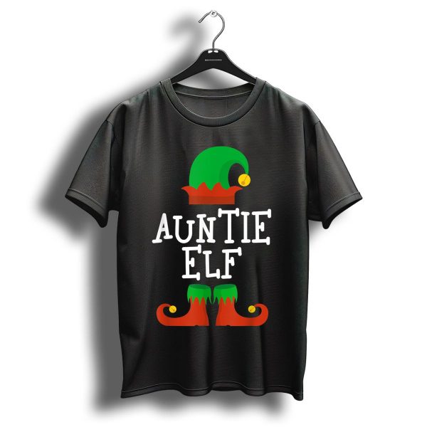 Auntie Elf Holiday Hat And Shoes Christmas T Shirt 1 t shirt 1