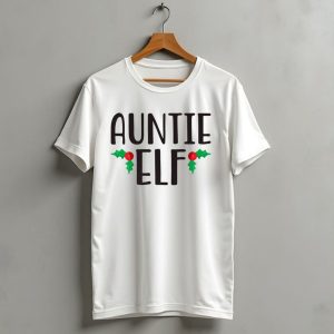 Auntie Elf Holly Cute Funny Family Christmas Elf T-Shirt