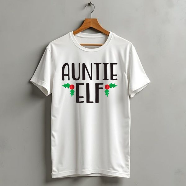 Auntie Elf Holly Cute Funny Family Christmas Elf T Shirt 1 t shirt 1 1