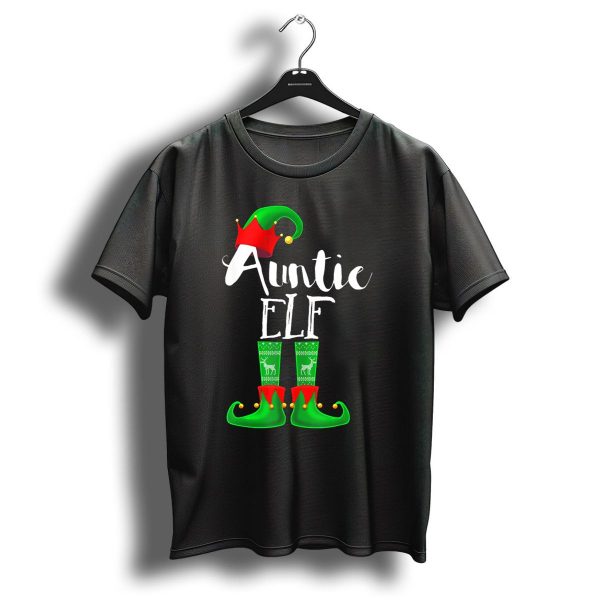 Auntie Elf Matching Family Christmas Socks And Hat T Shirt 1 t shirt 1